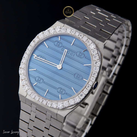 Ivevar’s Classy Party Watch Stainless Steel VVS Diamond Bezel Luxury Timepiece