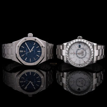 Ivevar Silver Prestige Duo – Blue Dial Classic & Diamond-Bezel Luxury Watch Collection
