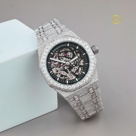 IVEVAR Luxury Full Iced Out Diamond Watch – Prong-Set Diamonds for Men