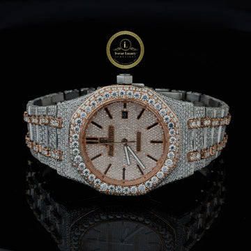 Ivevar's White Fire - D Color VVS1 Two Tone Full Iced Out Diamond Watch