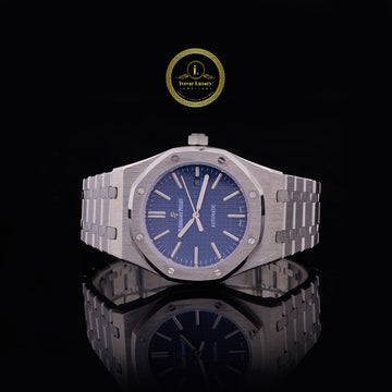 Luxury Octagonal Blue Dial Automatic Watch - Integrated Stainless Steel Bracelet