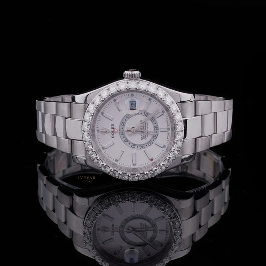 Ivevar Silver Prestige Duo – Blue Dial Classic & Diamond-Bezel Luxury Watch Collection