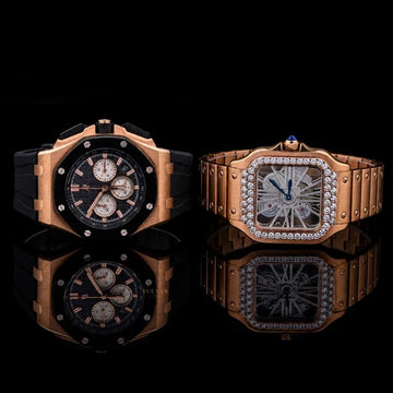 Ivevar Rose Gold Prestige Duo Chronograph Masterpiece And Moissanite Diamond Skeleton Luxury Watch Collection
