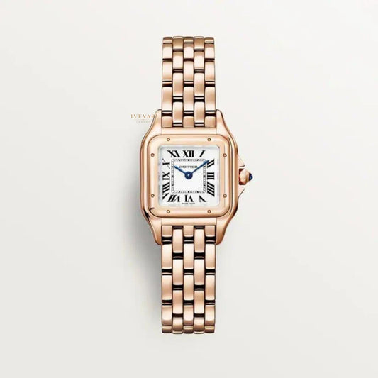 Timeless Grace Collection Rose Gold Watch with Emerald Cut Moissanite Diamond Ring