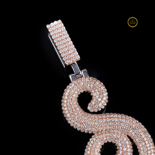 One Letter Pendnet With Two Tone and Lab Grown Round Cut diamnd Pendent by Ivevar