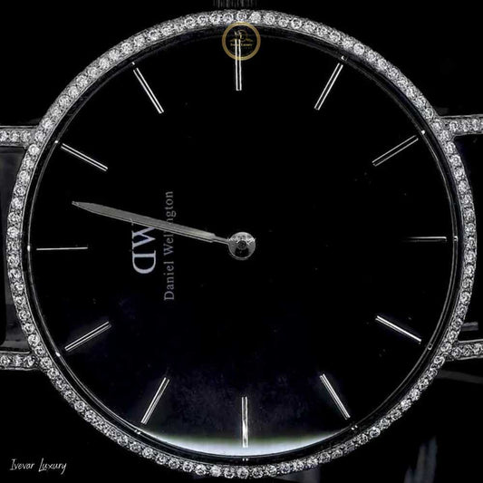 Bling Sports Watch  Diamond Black Dial & Rubber Strap By  Ivevar