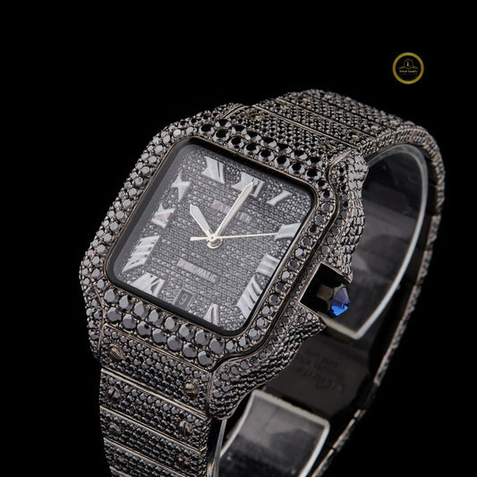Custom Black Diamond Watch – Luxury Black Strap Timepiece by Ivevar
