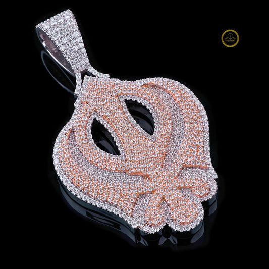 Custom Two Tone with Moissanite Diamond Luxury Pendant by Ivevar