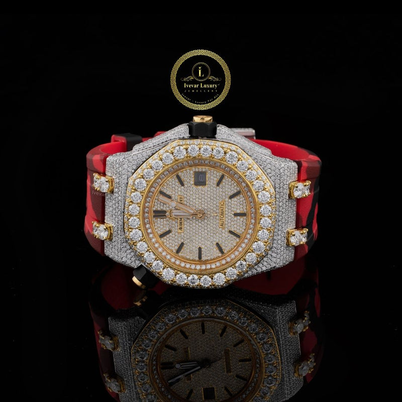 Red Rubber Strap Diamond Luxury Watches – Handcrafted Excellence by Ivevar