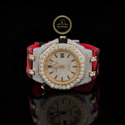 Black Moissanite Diamond Prestige Collection Luxury Diamond Watch And Designer Eyewear Set
