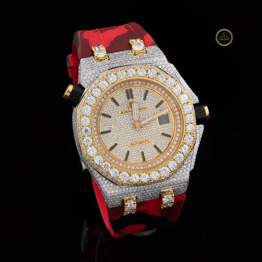Red Rubber Strap Diamond Luxury Watches – Handcrafted Excellence by Ivevar