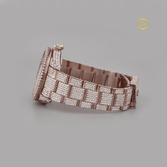 Luxury Luminous Watch - PRECIOUSGEMS  Full Coverage Iced Out Diamond Timepiece By Ivevar