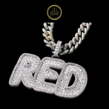 Bling Bling Custom Pendant  Lab-Grown Diamond Silver Letter Charm by Ivevar