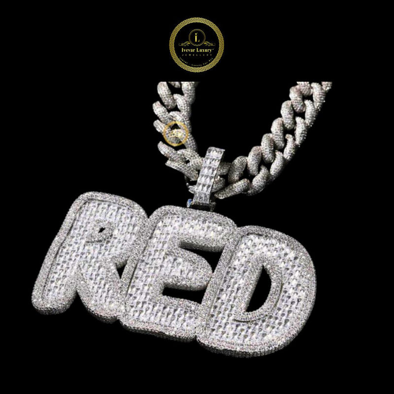 Bling Bling Custom Pendant  Lab-Grown Diamond Silver Letter Charm by Ivevar