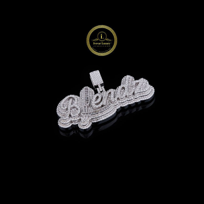 Three steps with Bugget and Round cut Daimonds Letter pandent with Lab Grown Diamond by Ivevar