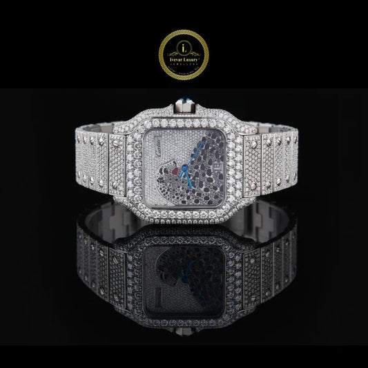 Luxury Diamond Square Watch Silver Executive Timepiece – Premium Dual Watch Collection