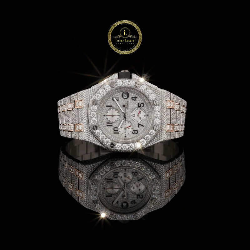 Exclusive Full Iced Out Diamond Watch Ivevar White Fire For Every Day