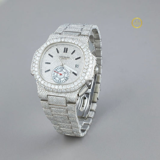 Stunning Fully Iced-Out Diamond Watch for Men - Sparkling Luxury Timepiece for Special Occasions