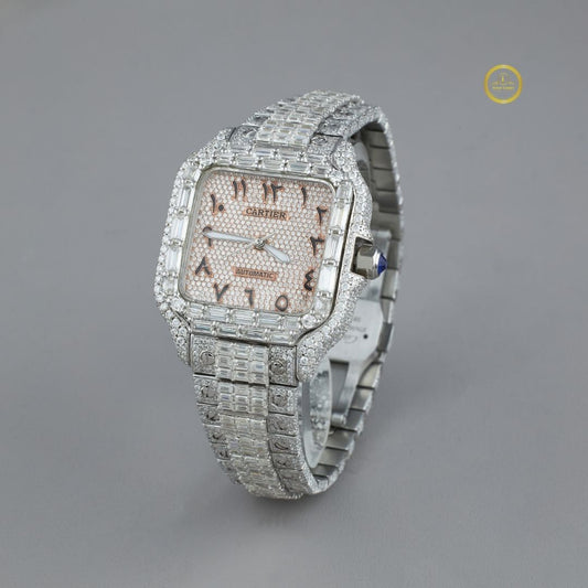 Radiant Diamond Watch Set Luxury Timepiece with Rose Tone Dial and Exquisite Gem Detailing
