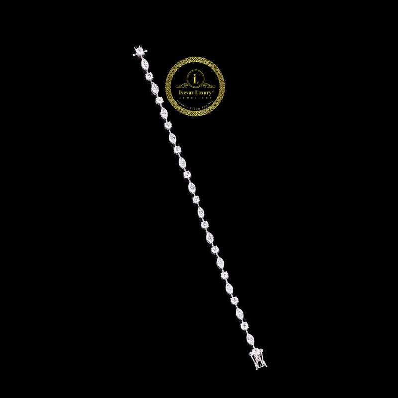Marquise and Round Cut Lab Grown Diamond Braclate by Ivevar