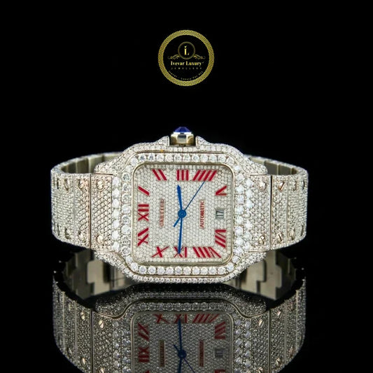 IVEVAR Sapphire Ice Crystal-Encrusted Luxury Stainless Steel Watch Collection
