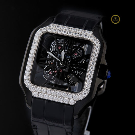 Elegant Men’s Leather Strap Diamond Watch with Precision Quartz Movement and Timeless Design by Ivevar