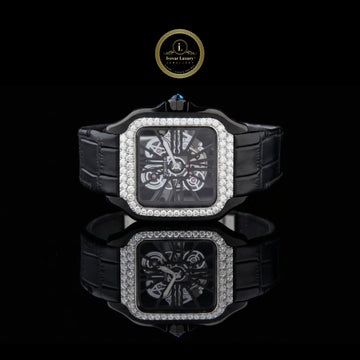 Elegant Men’s Leather Strap Diamond Watch with Precision Quartz Movement and Timeless Design by Ivevar