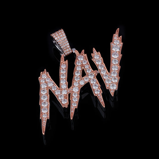NAV Letter Name In Two Tone with Lab Grown Diamond by Ivevar