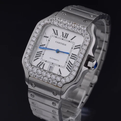 Moissanite Diamond Prestige Collection White Ice Luxury Watch Duo