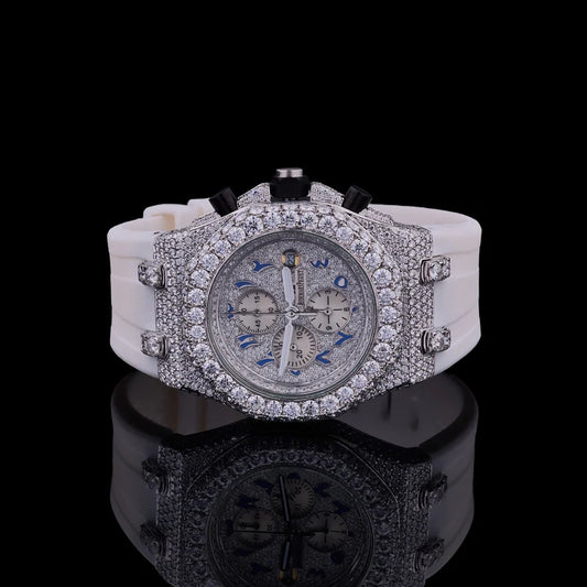 Imperial Moissanite Diamond Chronograph Collection Classic Elegance & Full Pavé Brilliance
