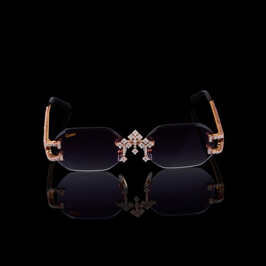 Imperial Diamond Heritage Collection Luxury Moissanite Diamond Timepiece And Signature Designer Eyewear Set