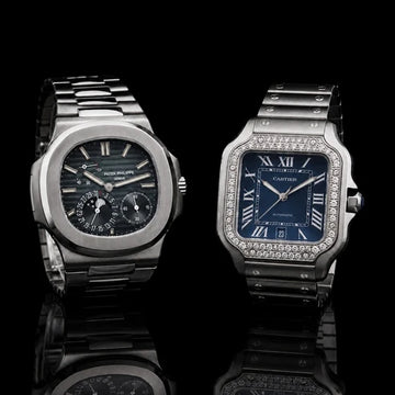 Ivevar Moissanite Diamond Prestige Collection Blue Dial Diamond Bezel And Luxury Steel Timepiece Set