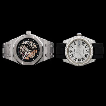Diamond Royale Duo Skeleton Masterpiece And Full Pavé Diamond Luxury Timepiece Collection