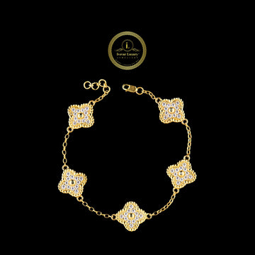 Full Gold Vencleef Braclate In Lab Grown Diamond By Ivevar.