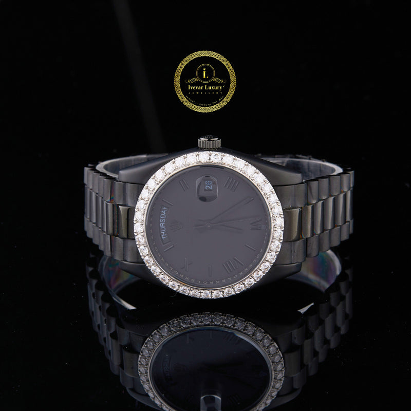 Refined Stealth Luxury with a Brilliant Diamond Bezel and Matte Black Finish Diamond By Ivevar
