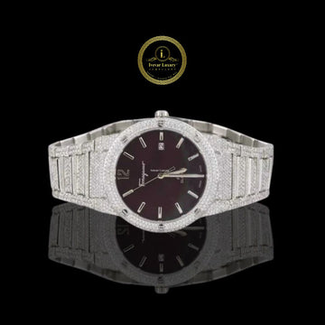 Luxury Full Iced Out Diamond Watch for Men with Sky Blue Face by Ivevar