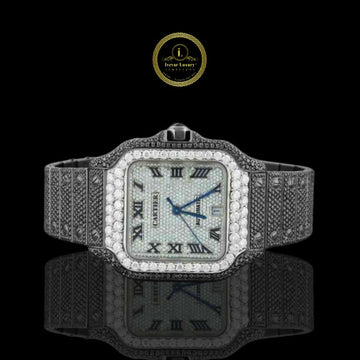 Custom Diamond Watch – Luxury Black Strap Timepiece by Ivevar