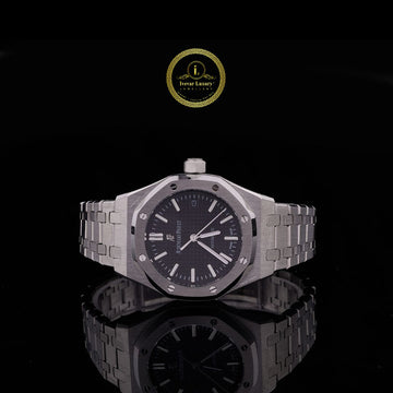 Luxury Black Dial Automatic Watch Octagonal Bezel & Integrated Bracelet