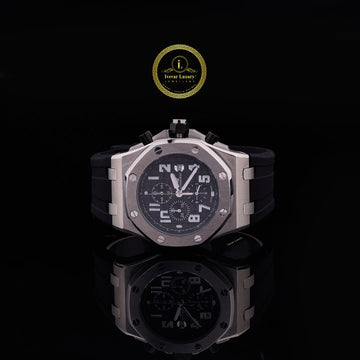 Men's Matte Silver Chronograph Sport Watch – Luxury Rubber Strap