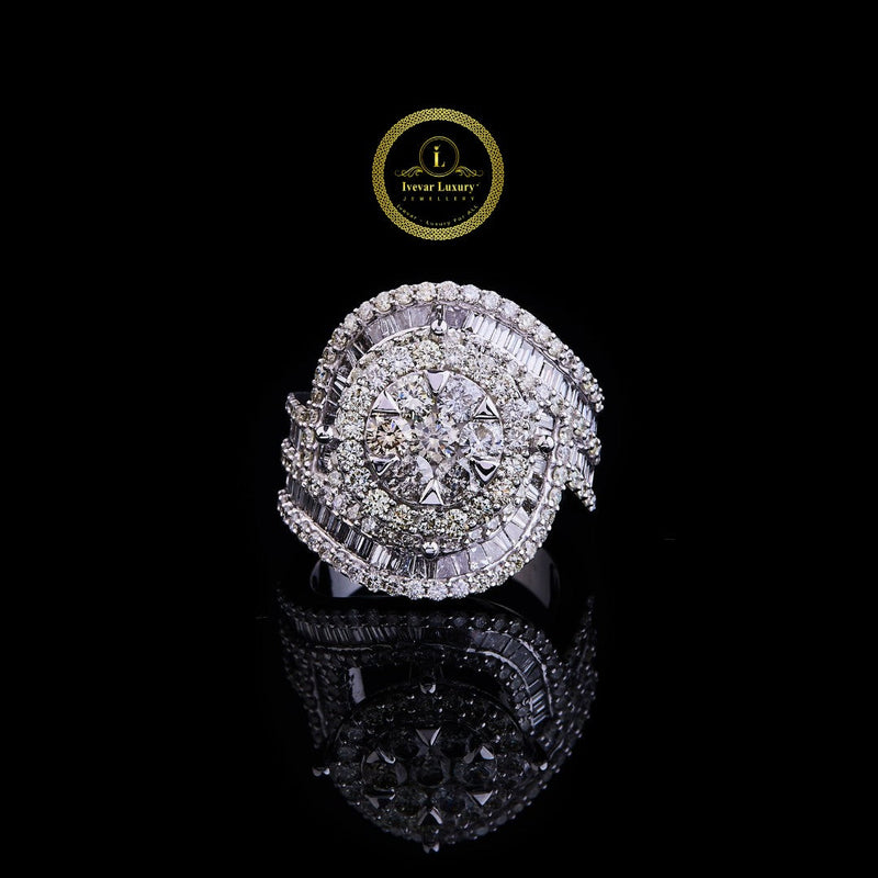 Radiant Swirl Round Lab Grown Diamond Cocktail Ring A Symphony of  By Ivevar