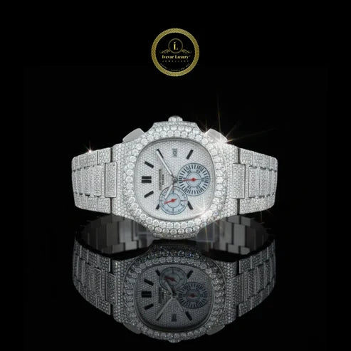 Men’s Luxury Watch Collection – Crystal-Encrusted Chronograph and Premium Silver Watch By Ivevar