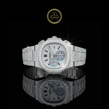 Stunning Fully Iced-Out Diamond Watch for Men - Sparkling Luxury Timepiece for Special Occasions