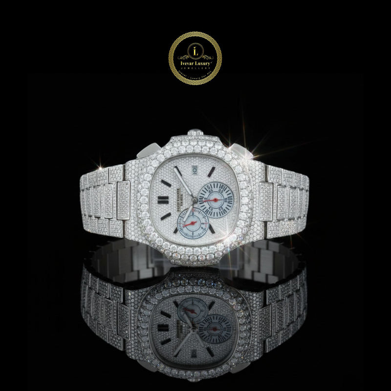 Stunning Fully Iced-Out Diamond Watch for Men - Sparkling Luxury Timepiece for Special Occasions
