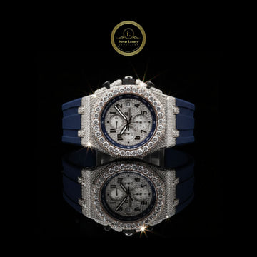 Brilliant Iced Out Diamond Watch Men’s Luxury with Rubber Strap