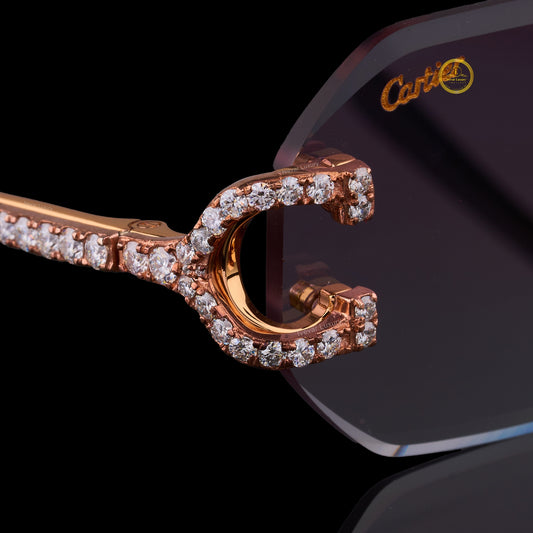 Luxury Rimless Iced-Out Sunglasses – Gold Hardware & Gradient Tint by Ivevar
