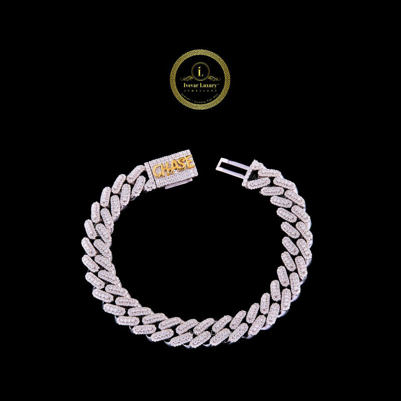 Custom Two Tone Diamond Cuban  Bracelet - Jewelry by Ivevar