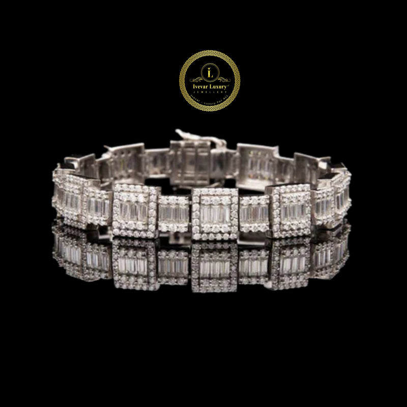 Moissanite Infinity Link Bracelet - VVS Moissanite Diamond Jewelry by Ivevar