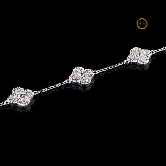 VVS Lab Diamond Flower Bangle Elegant Bridal Jewelry Gift