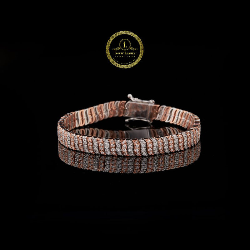 Hip Hop Jewelry by Ivevar Iced Out 3 Row Lab-Grown Diamond Bracelet