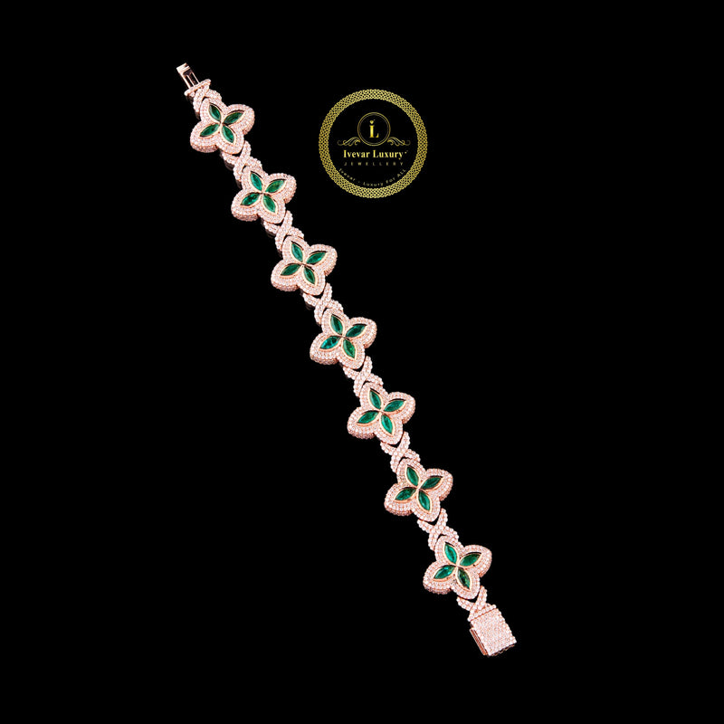 Modern Diamond Bracelet 925 Silver and 14K Gold Moissanite Geometric Design